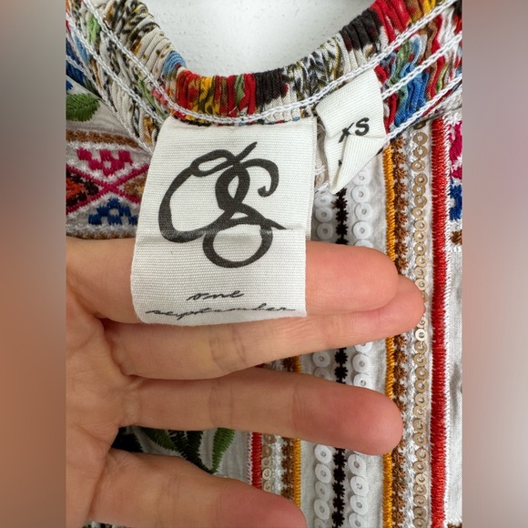 Anthro One September Fowler Embroidered Tank Top XS - Picture 10 of 13